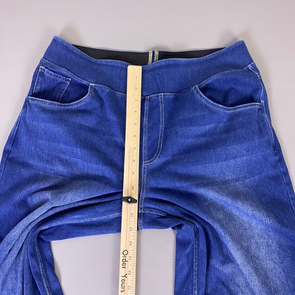 Halara Jeans Women's Size XL Wide Leg High Rise Pull On Denim Blue Medium Wash - Picture 6 of 11